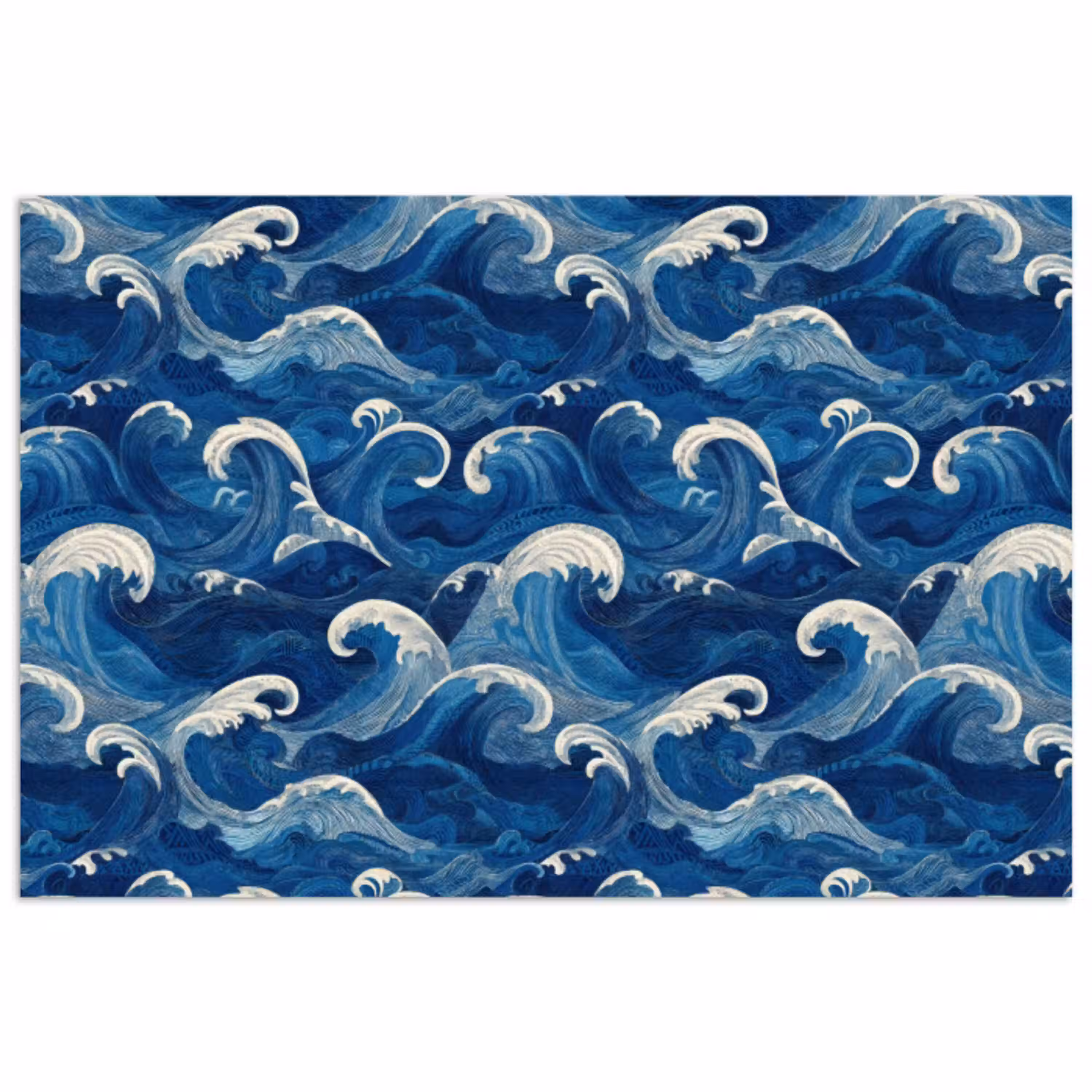 Japans - Oceaan - Golven - Blauw poster papier klein 62 -3d