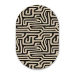 Grafisch - Lijnen - Zwart Wandcirkel Ovaal Forex klein 630 -3d