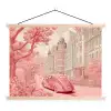 City - Car - Pink textielposter latten blank klein -3d