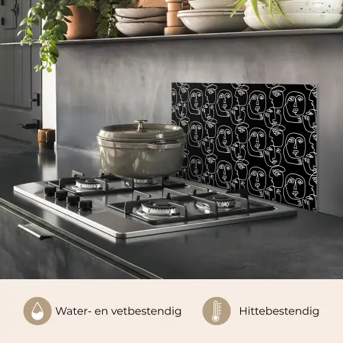 Lijn - Patroon - Gezichten - Abstract keuken achterwand spatscherm klein 900 -usp_NL