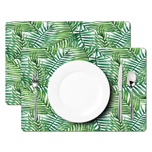 Palmboom - Bladeren - Groen Placemat vinyl groot 368 -zzsfeer2_Kitchenyeah-website