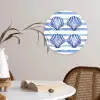 Vier schelpen - Blauw - Wit - Strepen Wandcirkel kunststof plaat 5mm dik klein -sfeer4