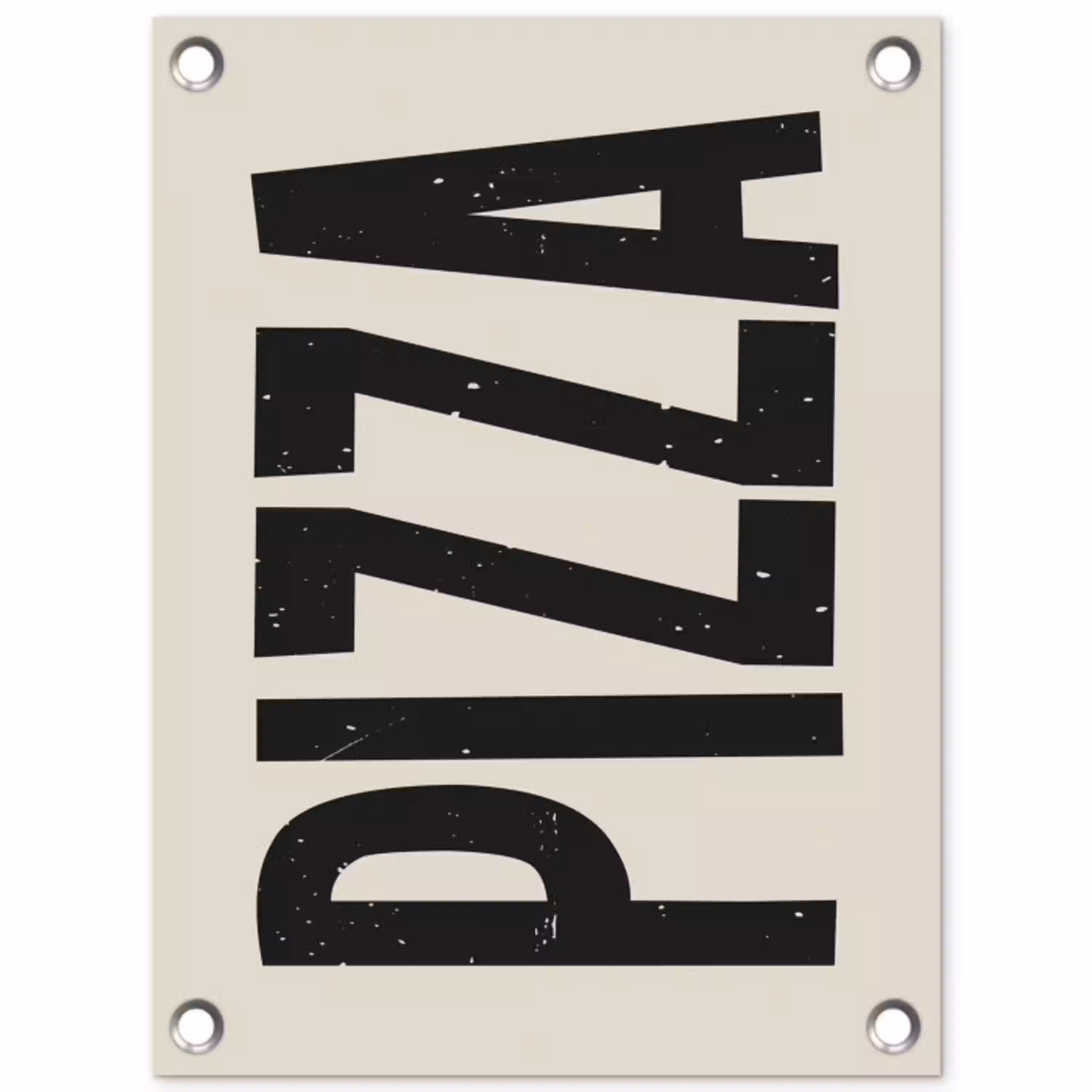Pizza - Decoratie - Japandi - Vintage tuinposter los doek klein -3d