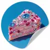 Taart - Edelstenen - Glitters - Roze Wandcirkel behangsticker klein -3d