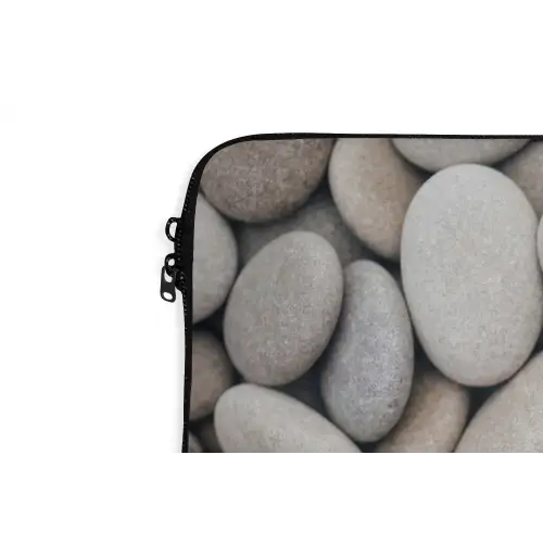 Kiezels - Stenen - Grijs laptophoes neopreen klein -detail