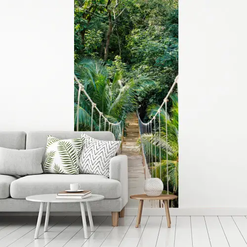 Jungle - Palmboom - Brug - Natuur - Planten fotobehang vinyl groot -woonkamer