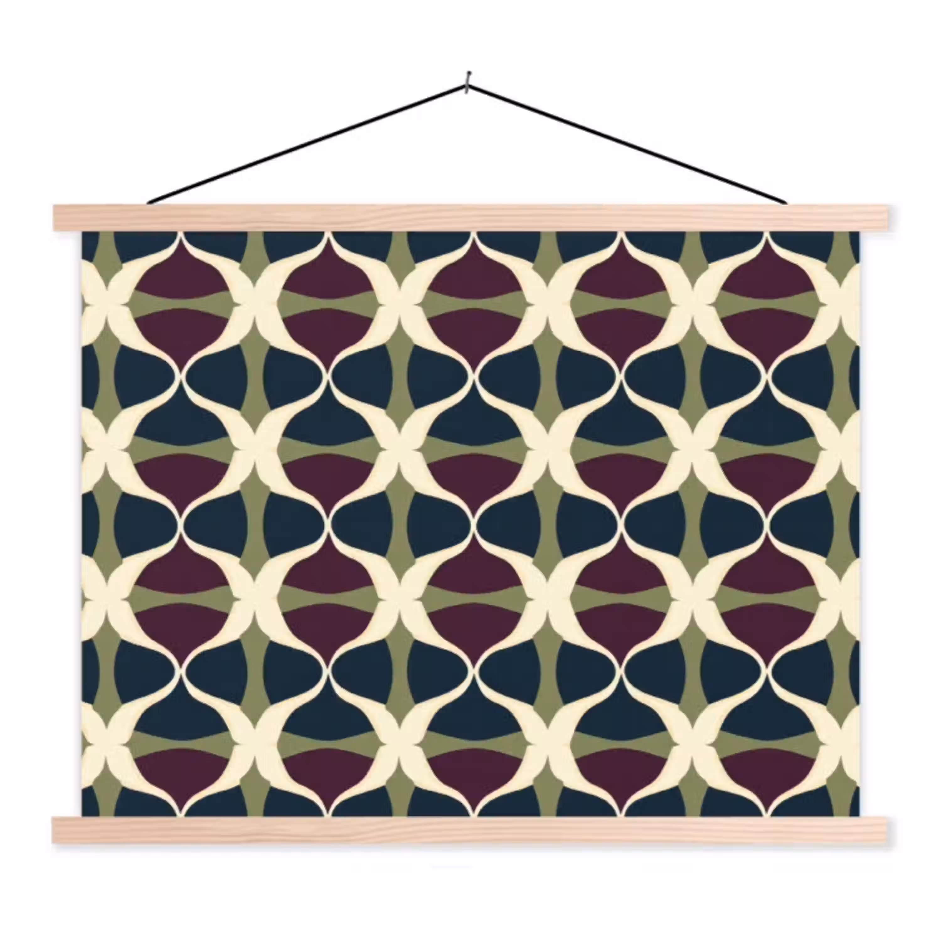 Abstract - Retro - Kleurrijk textielposter latten blank klein 122 -3d
