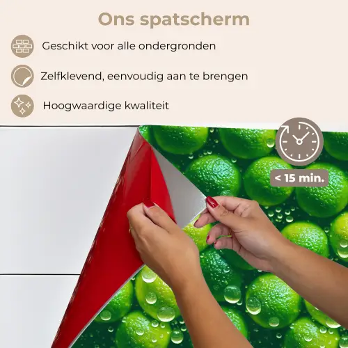Limoenen - Druppels - Groen keuken achterwand spatscherm klein 900 -spatscherm_NL