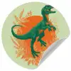 Dinosaurus - Groen - Planten - Cirkel Wandcirkel behangsticker klein -3d