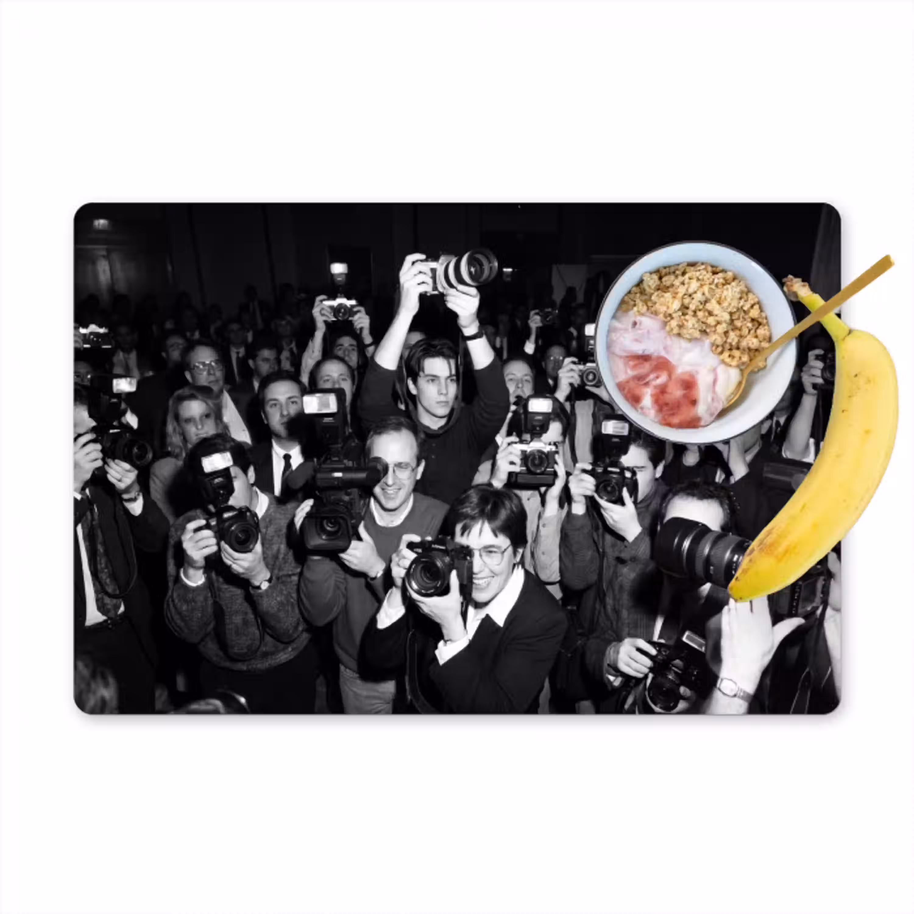 Fotografen - Menigte - Flitsers - Journalistiek Placemat vinyl groot -zzzproduct_Kitchenyeah-website