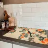 Vogel - Tak - Bloemen - Oranje Inductie beschermer vinyl 3mm klein -sfeer3