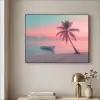 Zee - Boot - Zonsondergang Textielframe zwart klein -sfeer2
