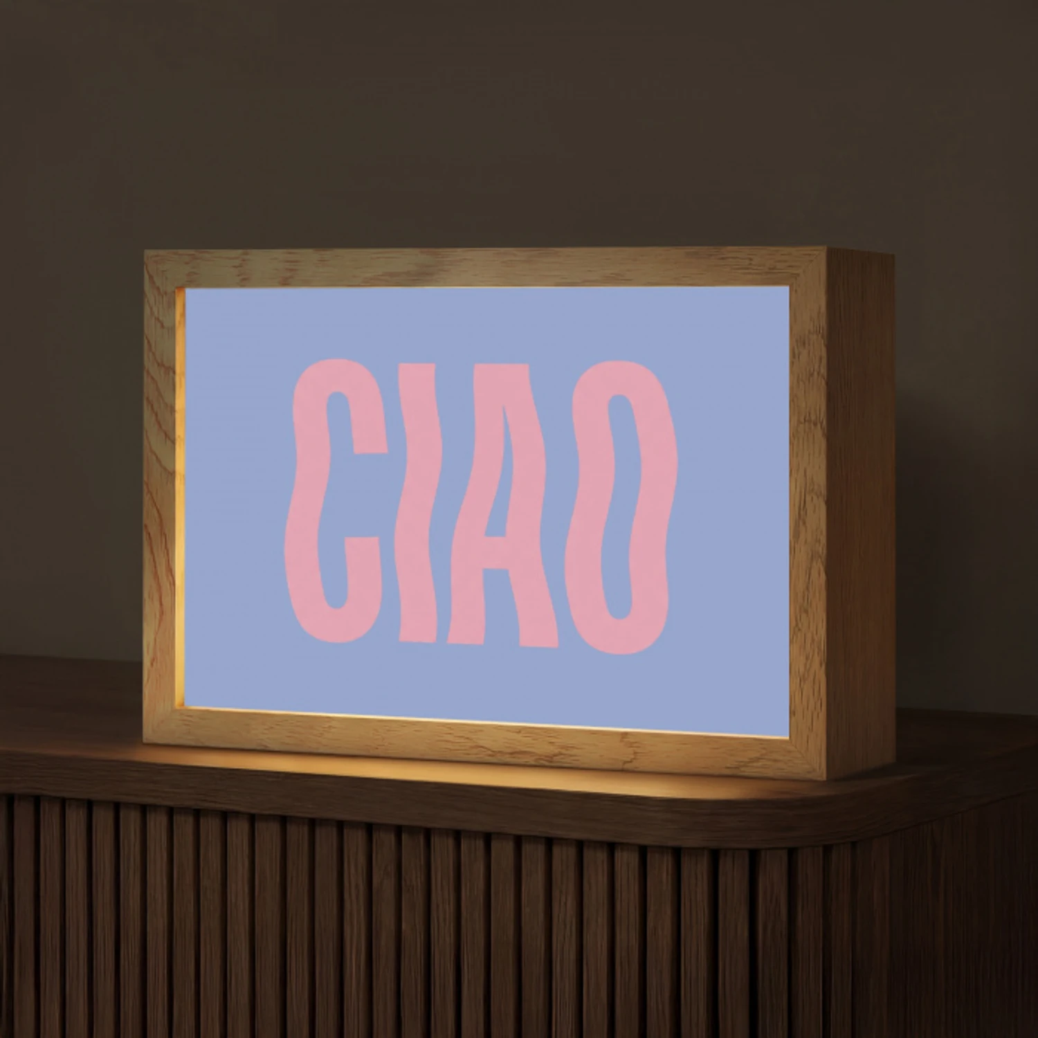 Ciao - Roze - Blauw - Golvend Light Box met kabel (Tafellamp) klein -z3d_website