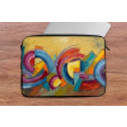 Abstract - Cirkels - Schilderij - Kleurrijk - Dynamisch laptophoes neopreen klein -tafel