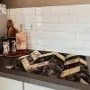 Geometrisch Houtmozaïek Inductie beschermer vinyl 3mm klein -sfeer3