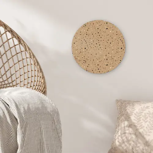 Terrazzo - Patroon - Beige Wandcirkel kunststof plaat 5mm dik klein 188 -sfeer5