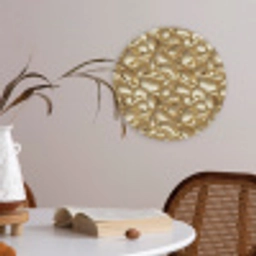 Abstract - Modern - Goud Akoestische PET Vilt - Rond klein 838 -sfeer3