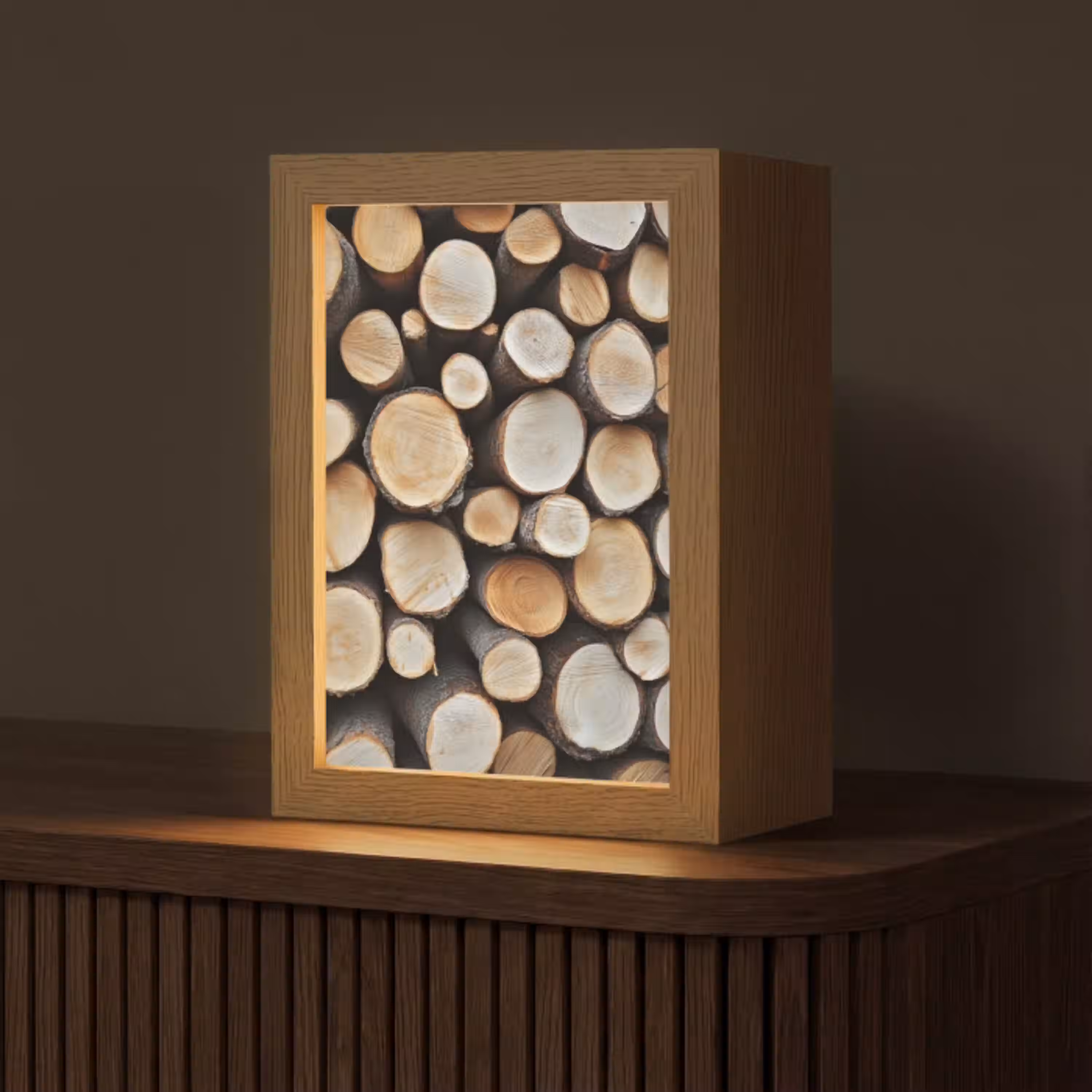 Hout - Boomstammen - Textuur Light Box met kabel (Tafellamp) klein -z3d_website