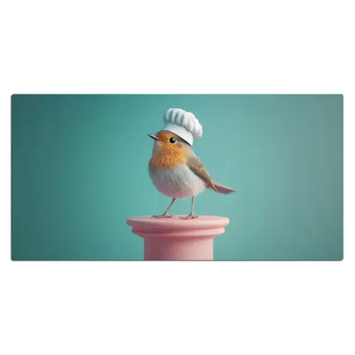 Roodborstje - Vogel - Koksmuts - Sokkel Muismat XXL klein -3d_leeg
