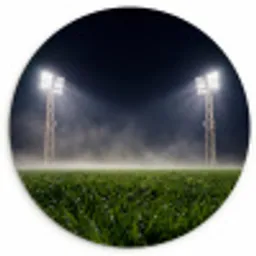 Stadion - Lichtmast - Sport - Nacht Wandcirkel kunststof plaat 5mm dik klein -3d