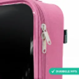 Felroze vierkant met verlichte achtergrond Kinderkoffer - Roze klein -rits_FR