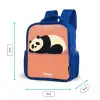 Panda - Slapen - Oranje Kinderrugzak - Blauw middel -productfoto_formaten