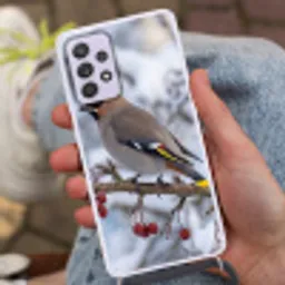 Pestvogel - Bessen - Winter - Natuur Hoesje Samsung Galaxy A52 5G met koord klein -sfeer3