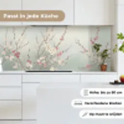Kersen - Bloesem - Groen keuken achterwand 2 middel -sfeer4_DE