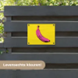 Banaan - Grafisch - Geel tuinposter los doek klein -sfeer3