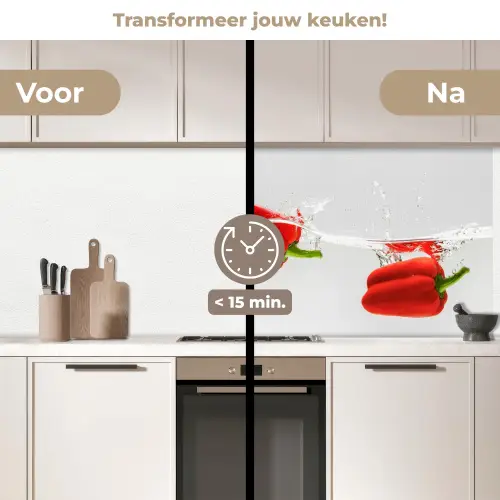 Splash - Groente - Rood keuken achterwand 2 middel -voor-na2_NL