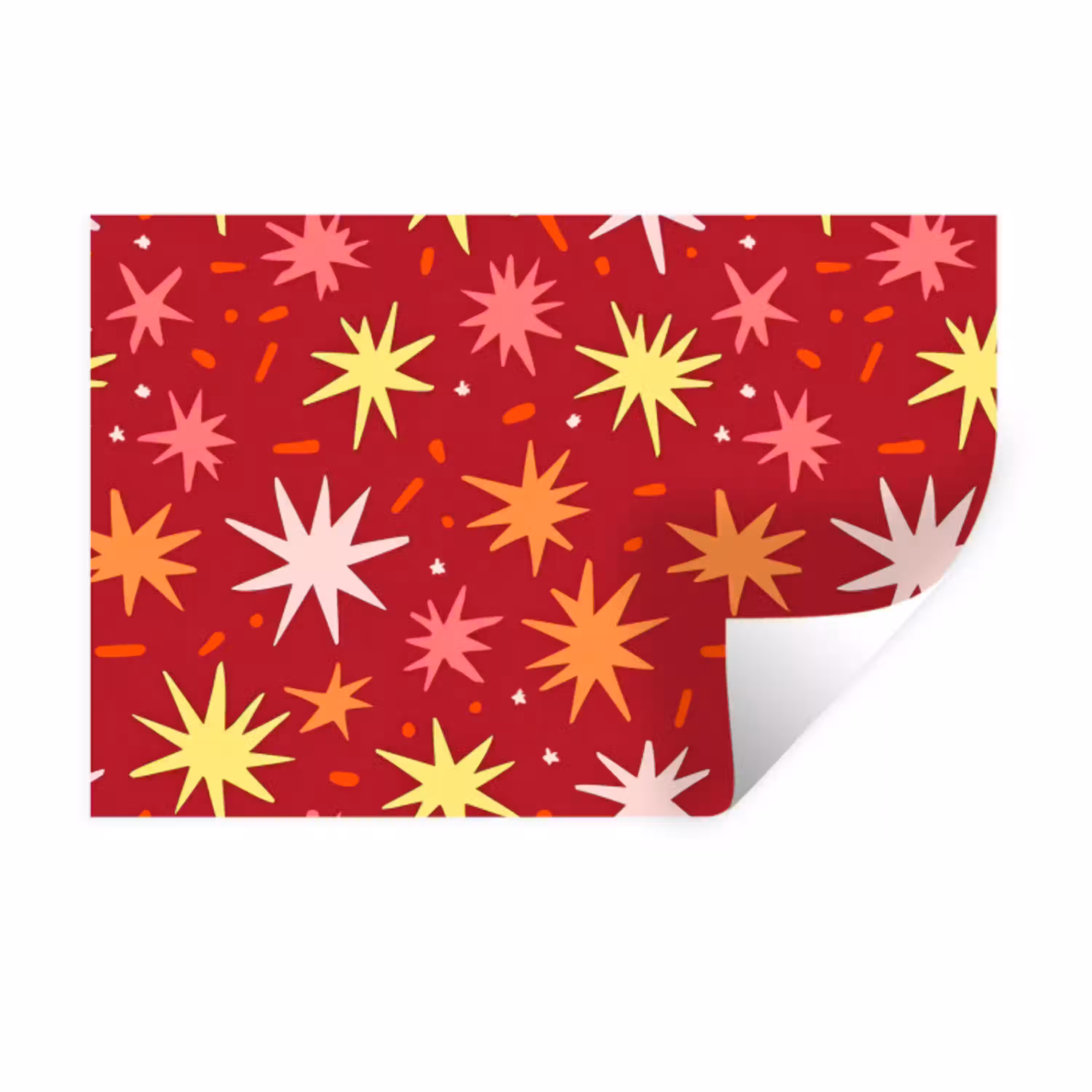 Sterren - Speels - Rood Muursticker klein 286 -3d