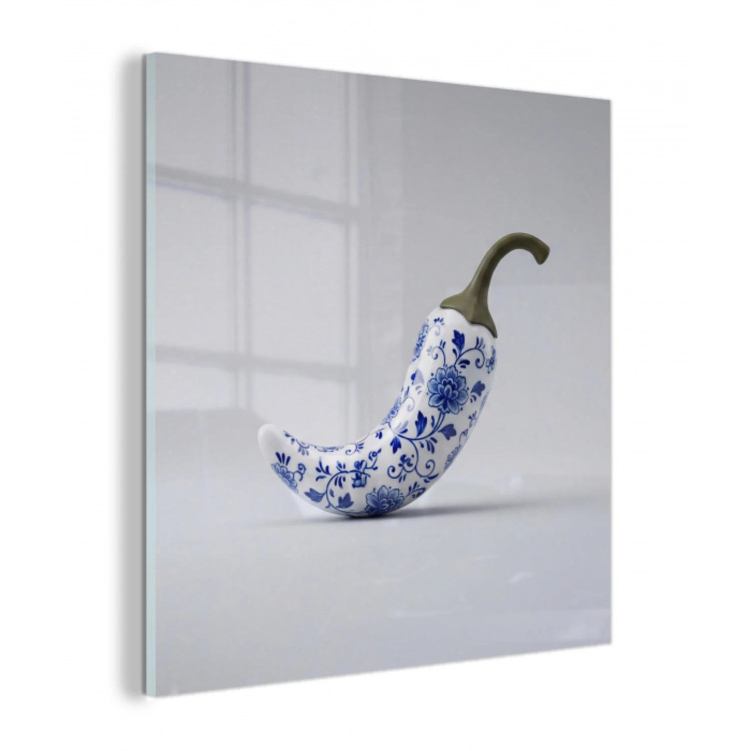 Chilipeper - Keramiek - Blauw plexiglas 5mm klein -z3d