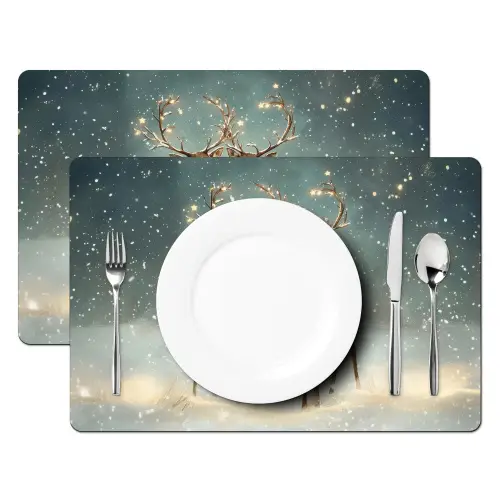 Kerstmagie - Winterwoud - Rendier Placemat vinyl groot -zzsfeer2_Kitchenyeah-website