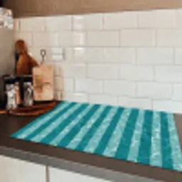 Zwembad - Strepen - Groen Inductie beschermer vinyl 3mm klein 276 -sfeer3
