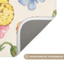 Vlinders - Klaprozen - Illustratie - Kleurrijk Badmat klein -USP_AntislipDE