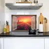 Doorkijk - Tulpen - Zonsondergang - Bloemen - Kleurrijk Inductie beschemer met haakjes klein -sfeer2