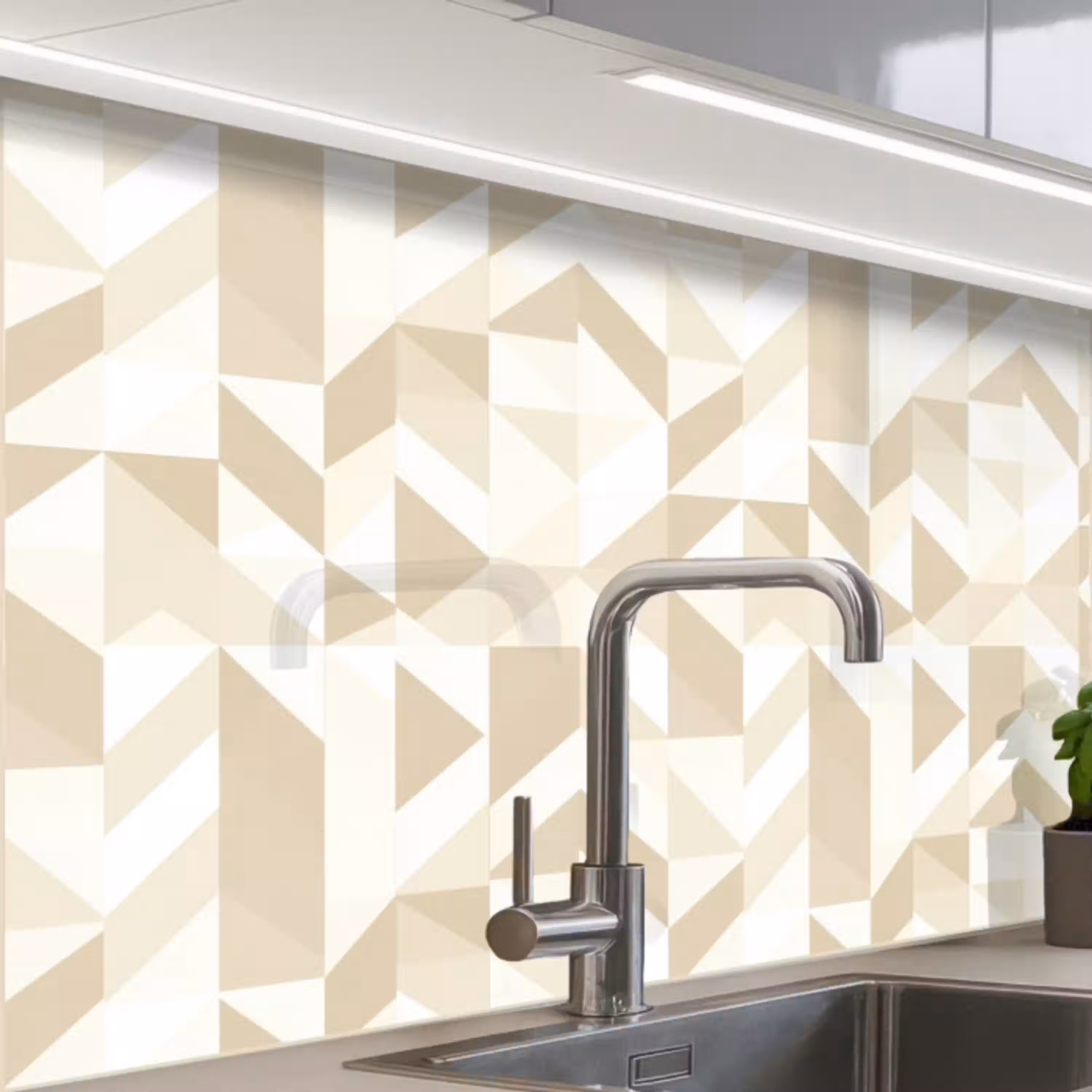 Modern - Abstract - Beige keuken achterwand 2 middel 865 -zzzz3d_schuin