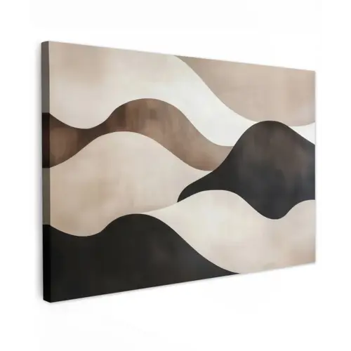 Golven - Abstract - Beige canvas 2cm klein -z3d