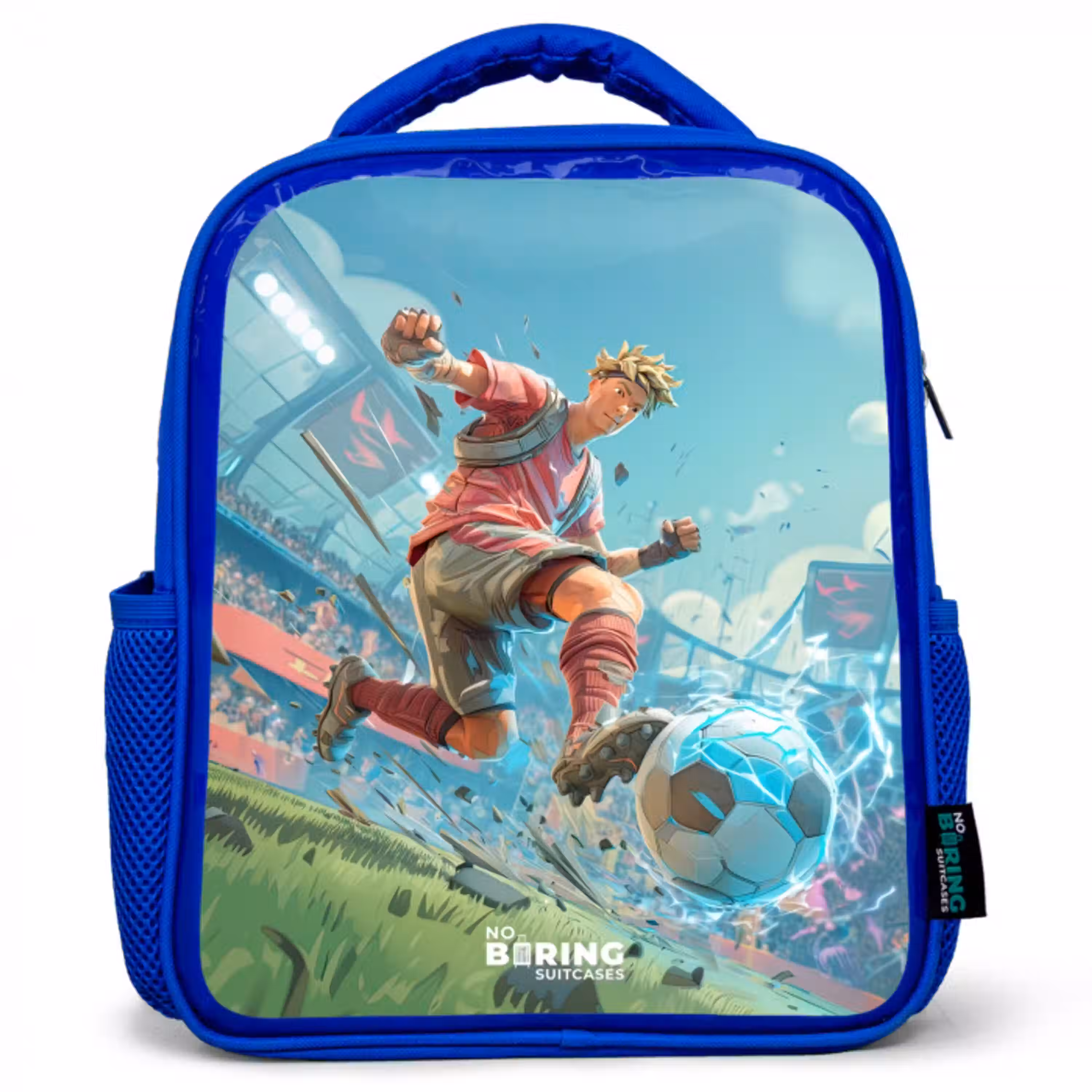 Voetbal - Jongen - Stadion - Elektrisch Kinderrugzak - Blauw middel -3d