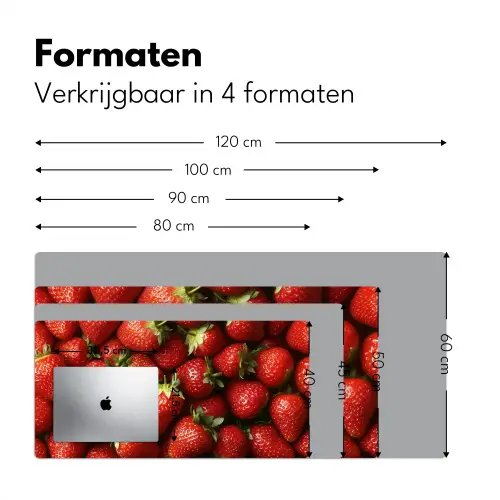 Aardbei - Fruit - Rood Muismat XXL klein -sfeer5
