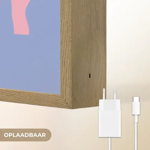 Pretty - Roze - Blauw - Golvend Light Box met batterij (Wandlamp) middel -USP_websiteoplaadbaarNL