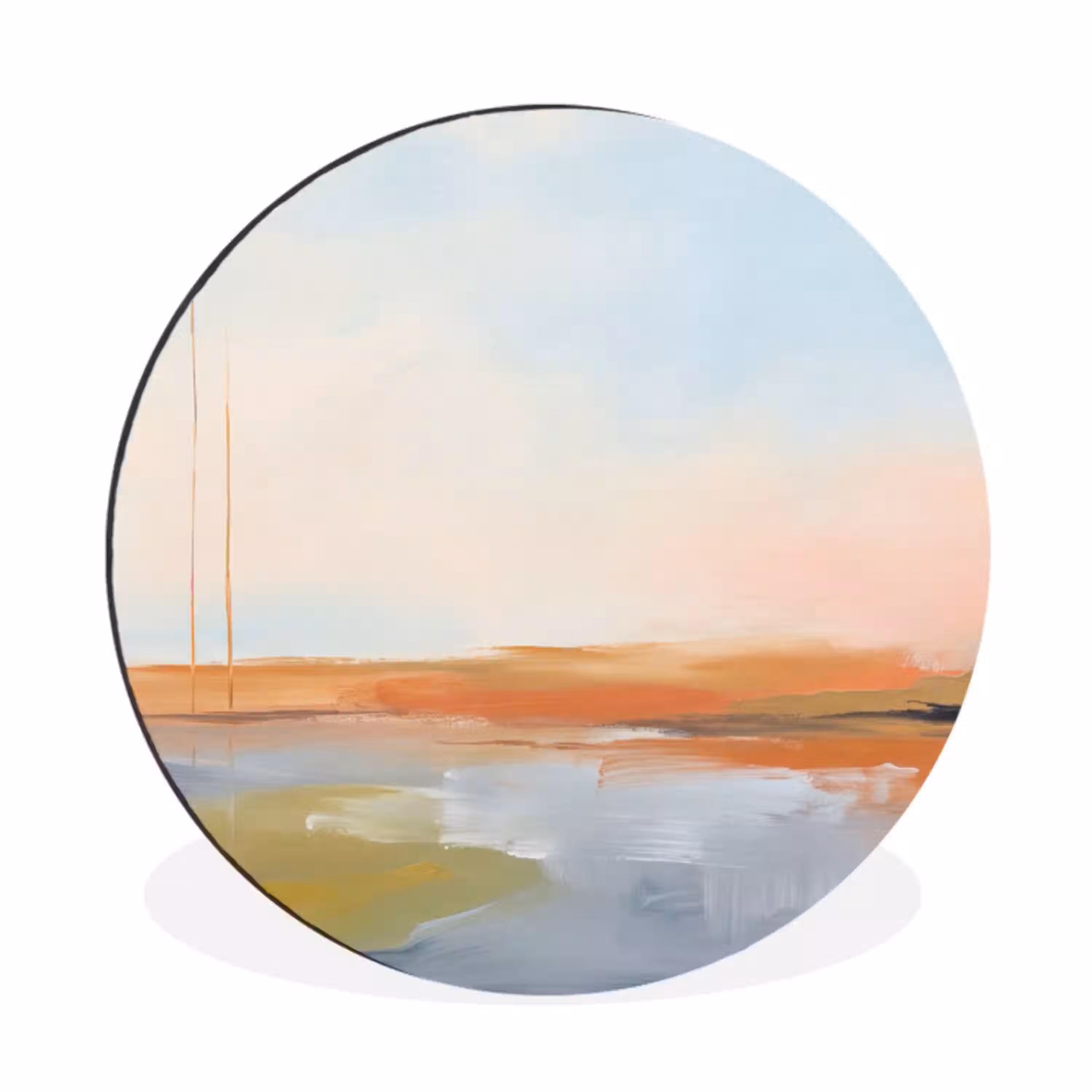 Abstract - Landschap - Horizon - Modern - Kleurrijk Wandcirkel aluminium klein -3d