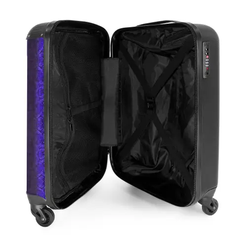 Paars blauw slangenhuid met symmetrische schubstructuur NBS - Handbagage koffer - Volwassenen Unisex middel -binnenkant