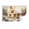 Kerst - Huis - Winter - Sneeuw Muursticker klein -3d