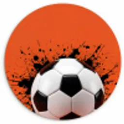 Voetbal - Verf - Sport - Oranje Wandcirkel kunststof plaat 5mm dik klein -3d