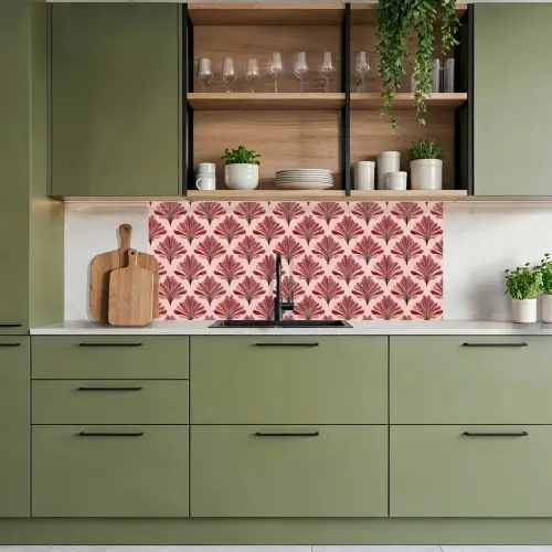 Waaier -  Roze - Rood keuken achterwand 2 middel 871 -sfeer3