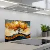 Boom - Natuur - Goud - Modern keuken achterwand spatscherm klein -3d_schuin