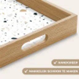 Terrazzo - Patroon - Wit - Neutraal Dienblad Rechthoek middel 911 -USP_HandgreepNL
