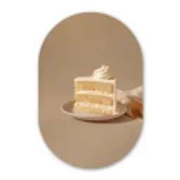 Vanilletaart - Cake - Romig Wandcirkel Ovaal Forex klein -3d