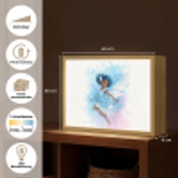 Elf - Blauw - Magie - Roze Light Box met batterij (Wandlamp kind) middel -USP_websiteoverzichtDE